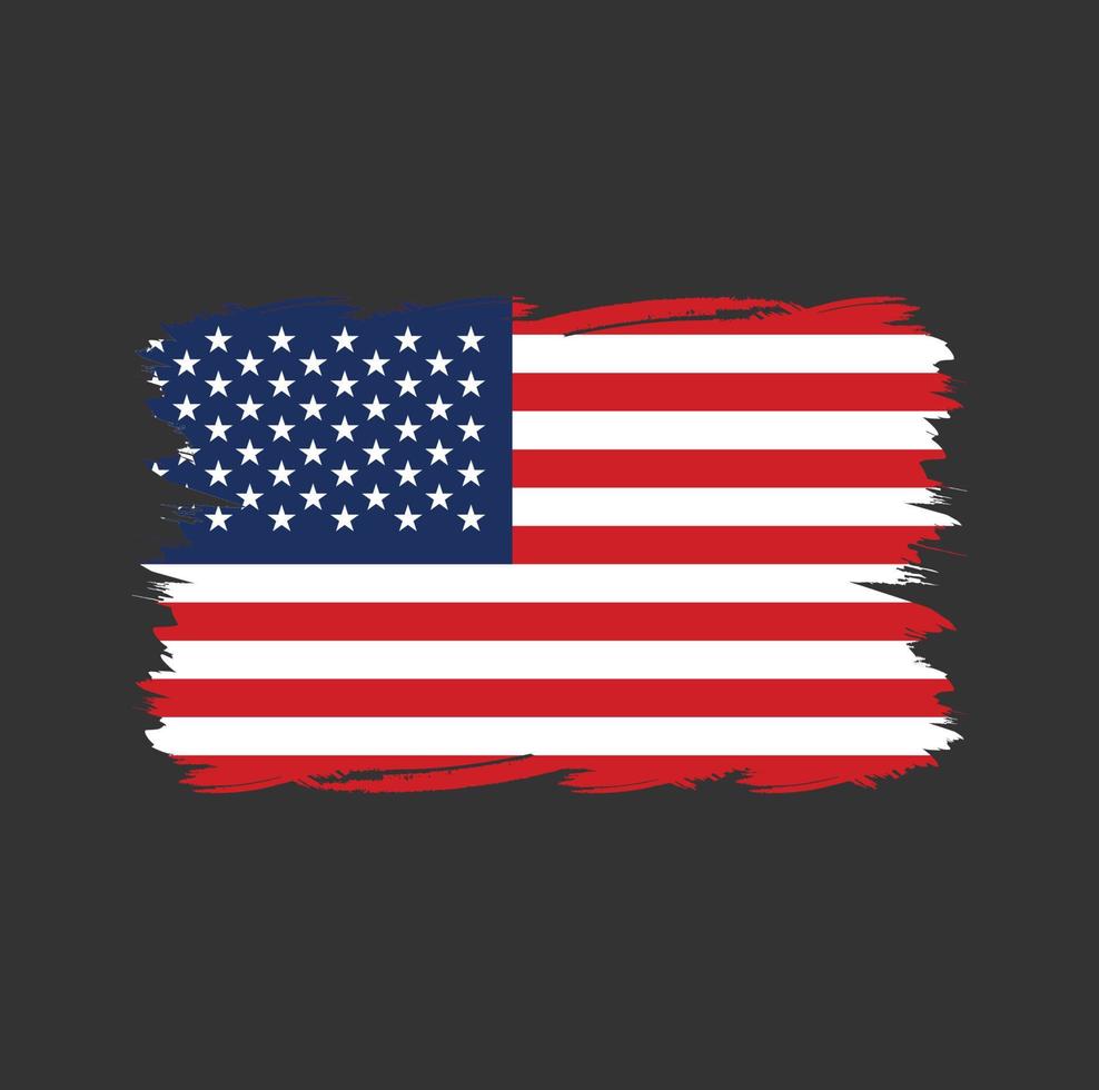Amerika flagga med akvarell pensel vektor