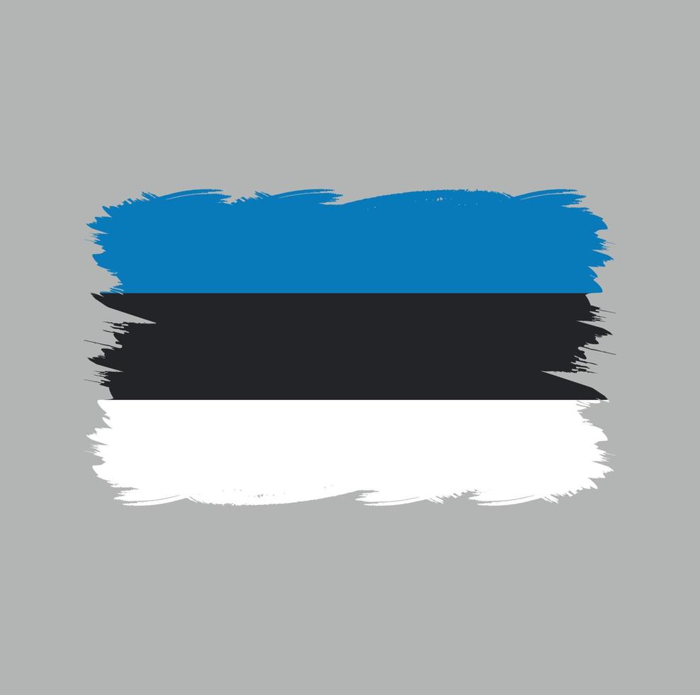 Estland Flagge mit Aquarellpinsel vektor