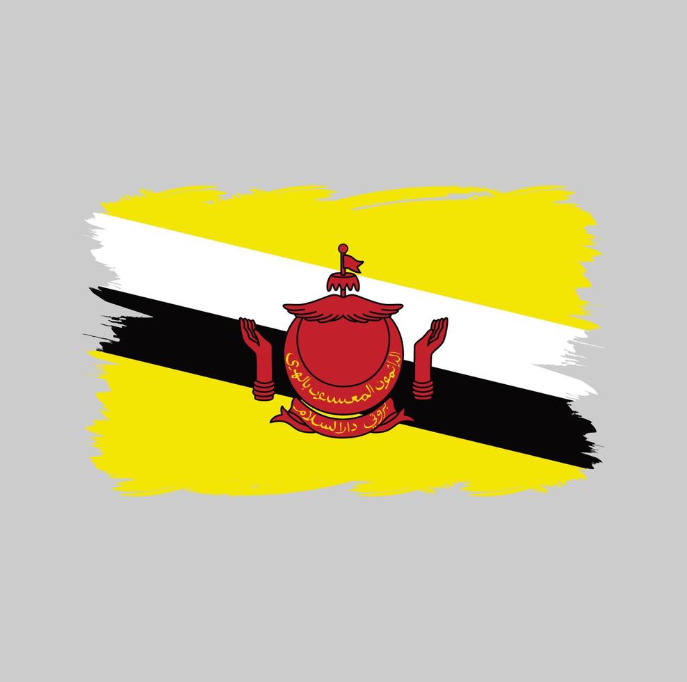 Brunei-Flagge mit Aquarellpinsel vektor