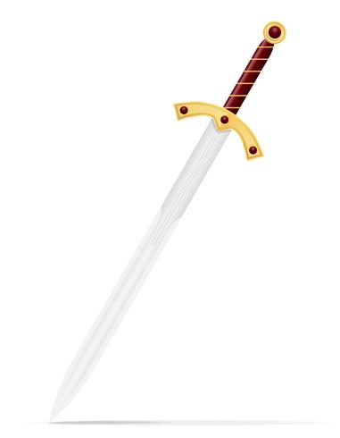 slag svärd medeltida lager vektor illustration