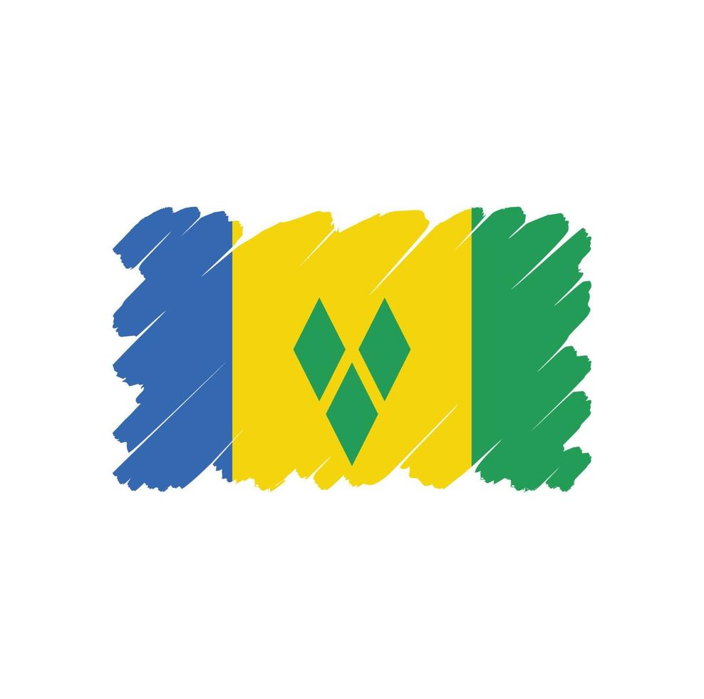 Saint Vincent und der Flaggenvektor der Grenadinen vektor