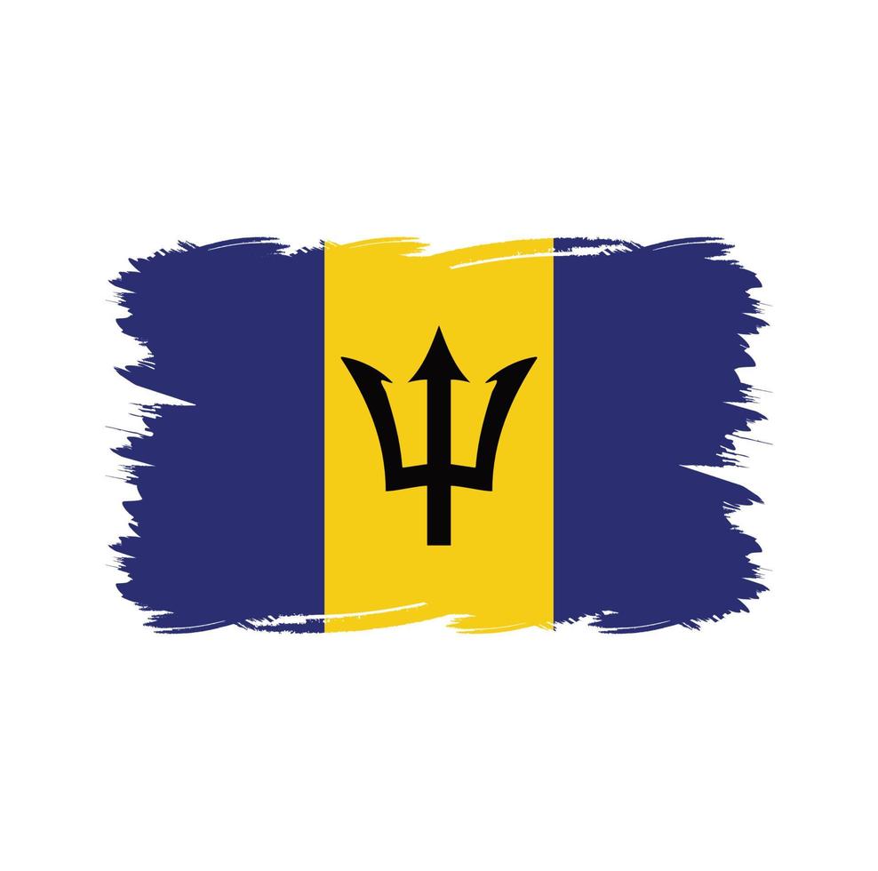 Barbados flagga med akvarellpensel vektor