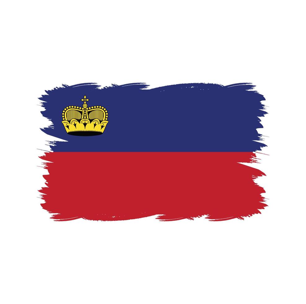 liechtenstein flagga med akvarell pensel vektor