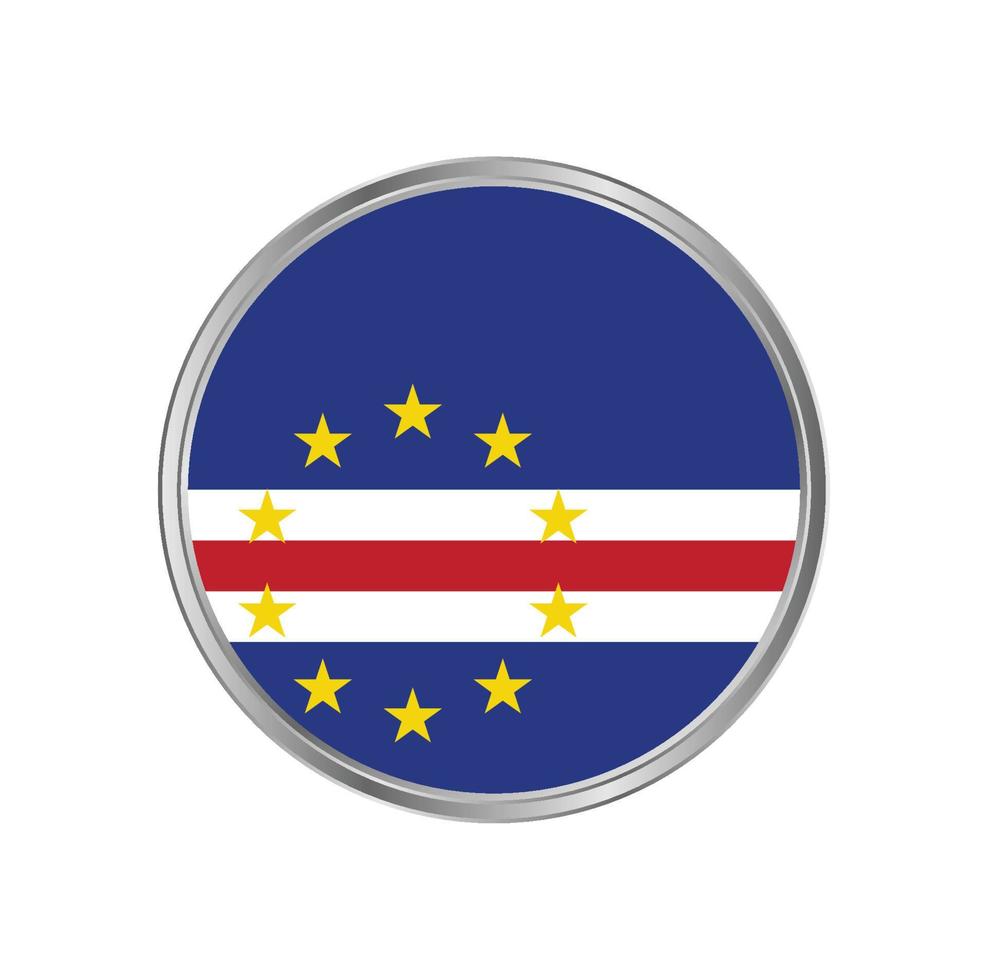 Kap Verde flagga med metallram vektor