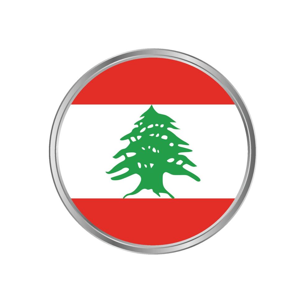 Libanons flagga med cirkelram vektor