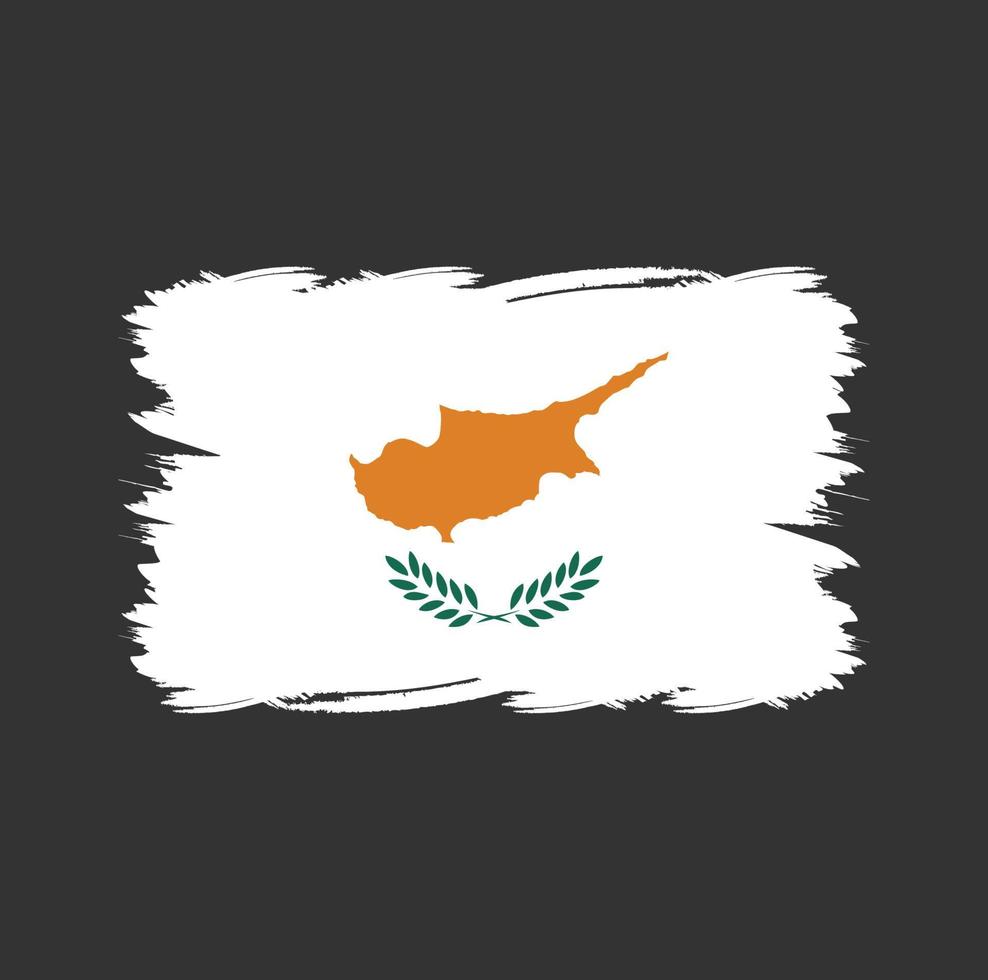Cyperns flagga med akvarellpensel vektor
