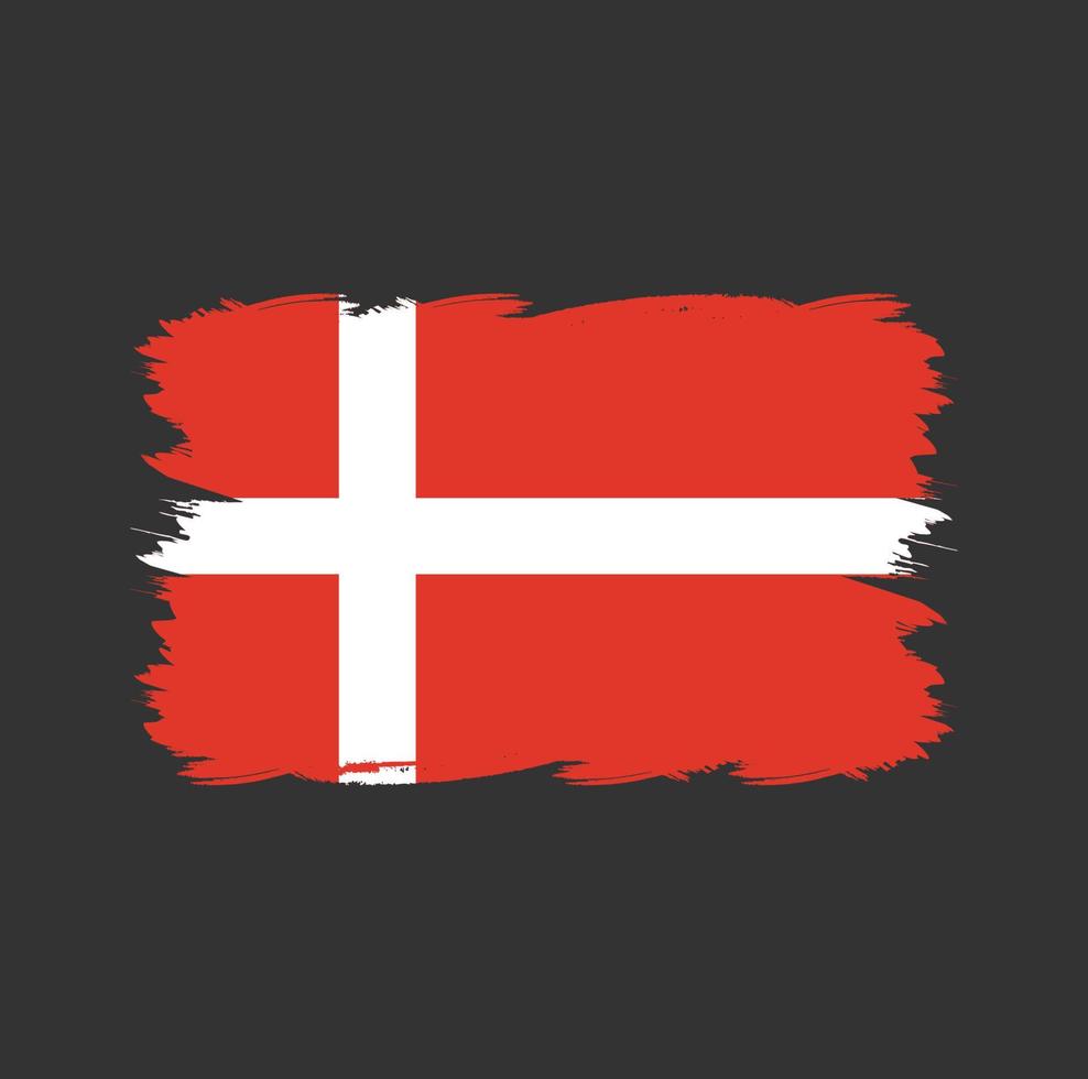 Dänemark-Flagge mit Aquarellpinsel vektor