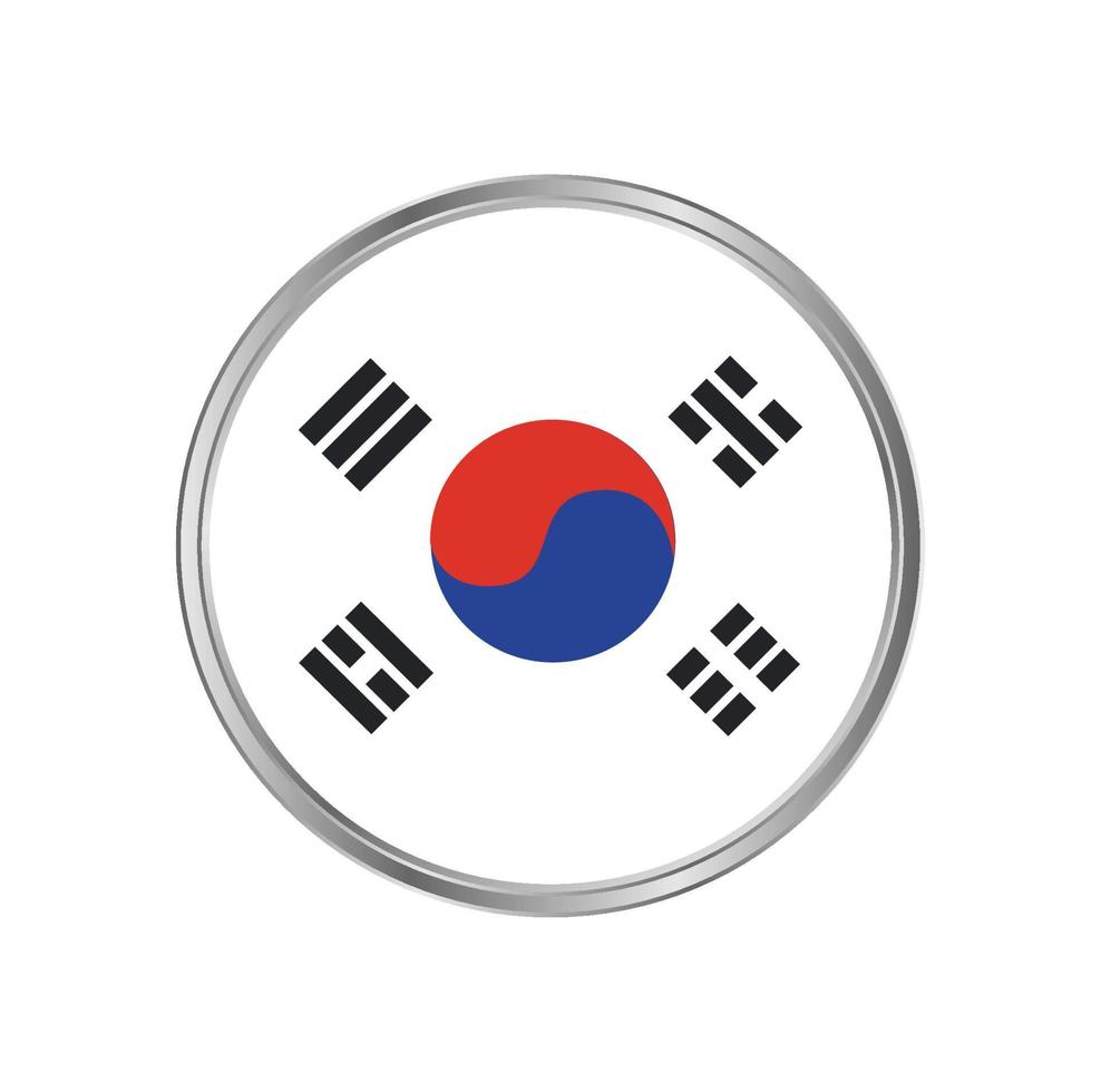 Sydkoreas flagga med cirkelram vektor