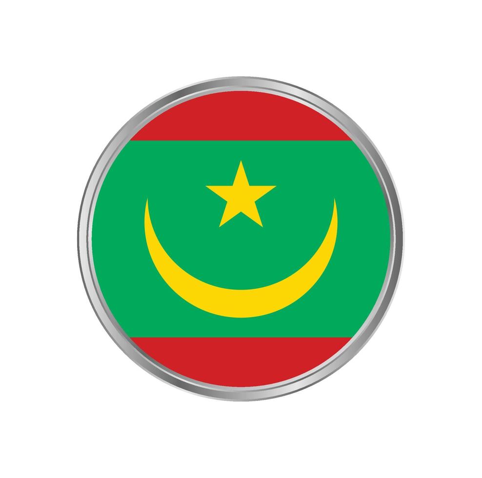 Mauretaniens flagga med cirkelram vektor