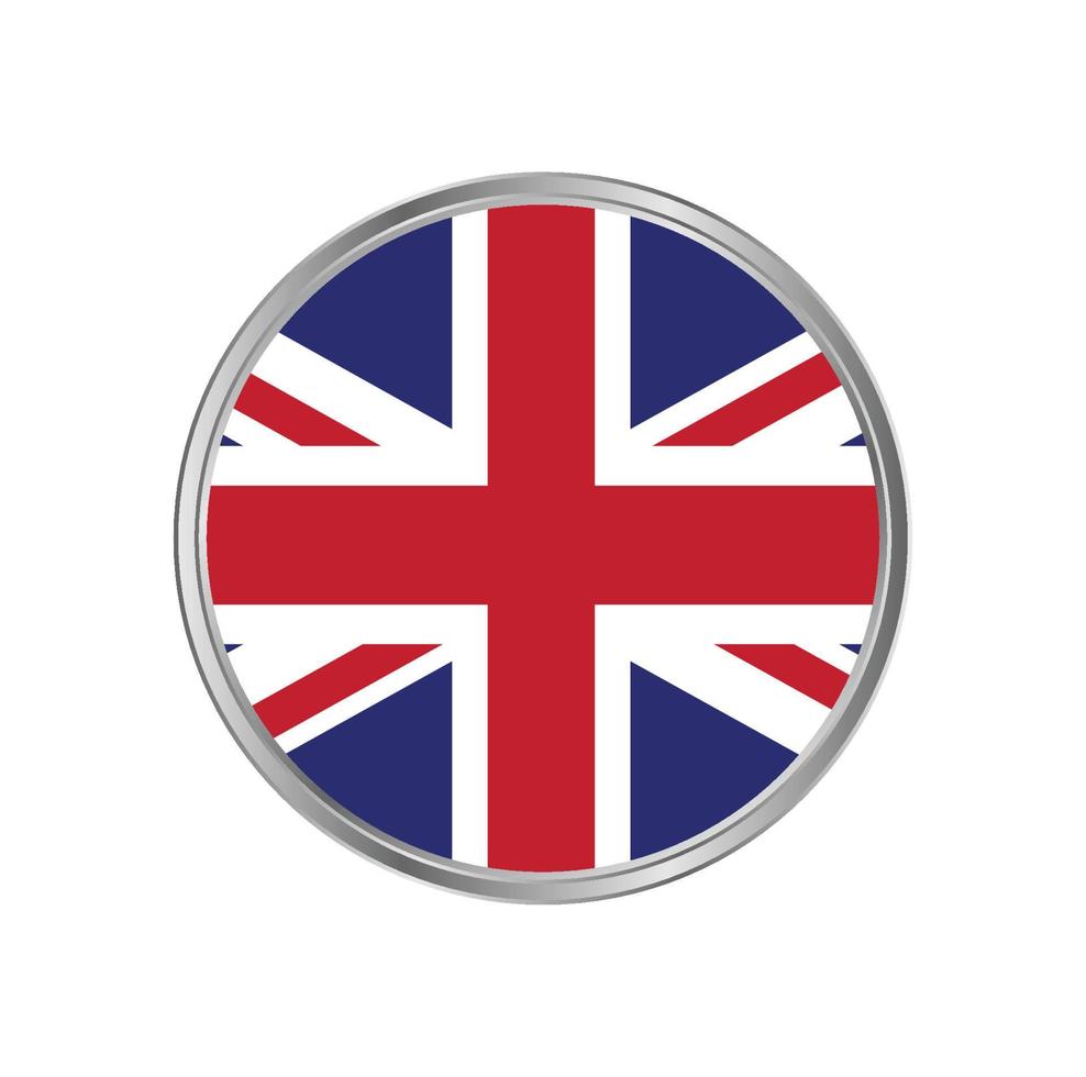 Großbritannien Flagge mit Metallrahmen vektor