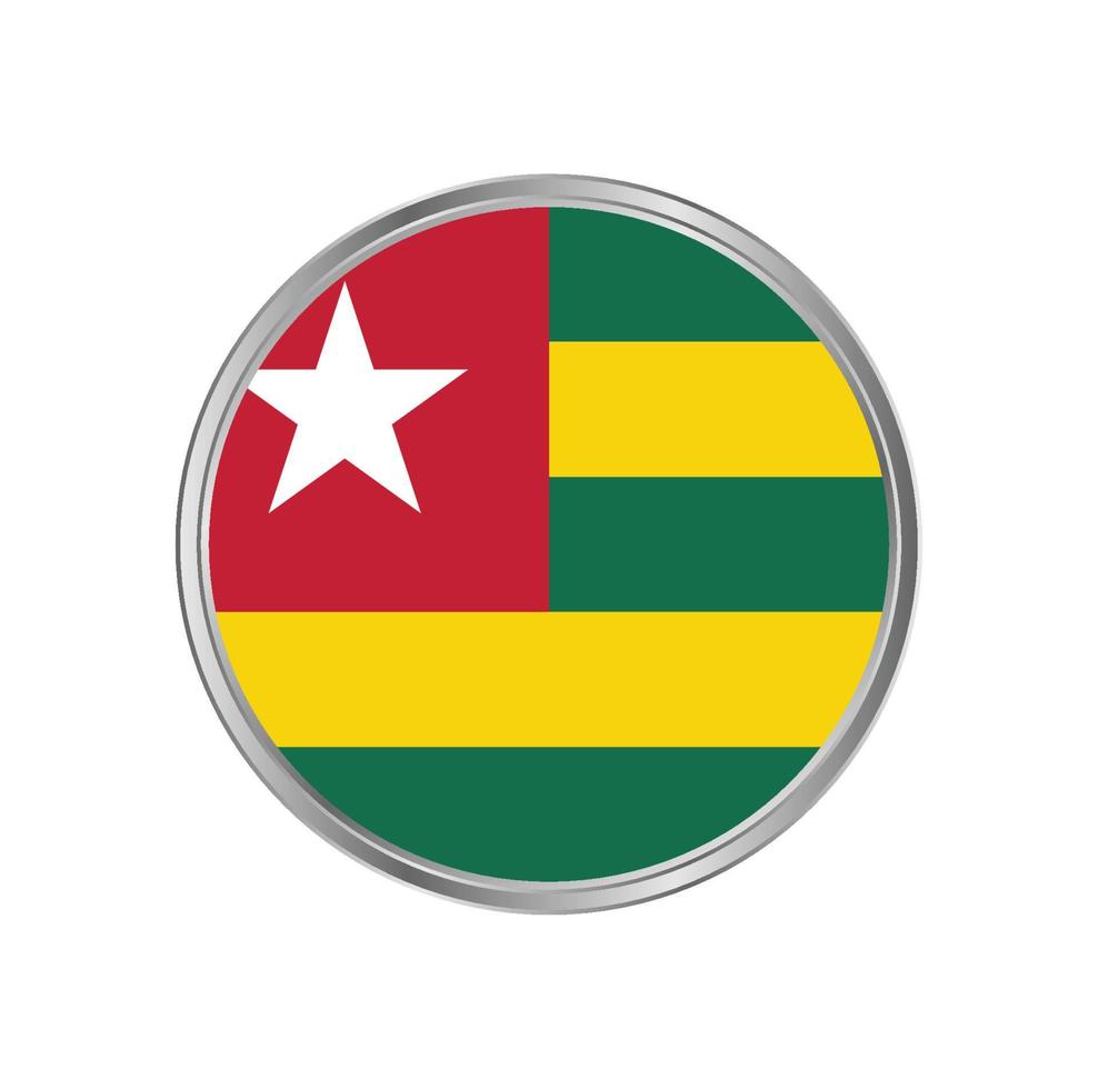 Togo-Flagge mit Kreisrahmen vektor