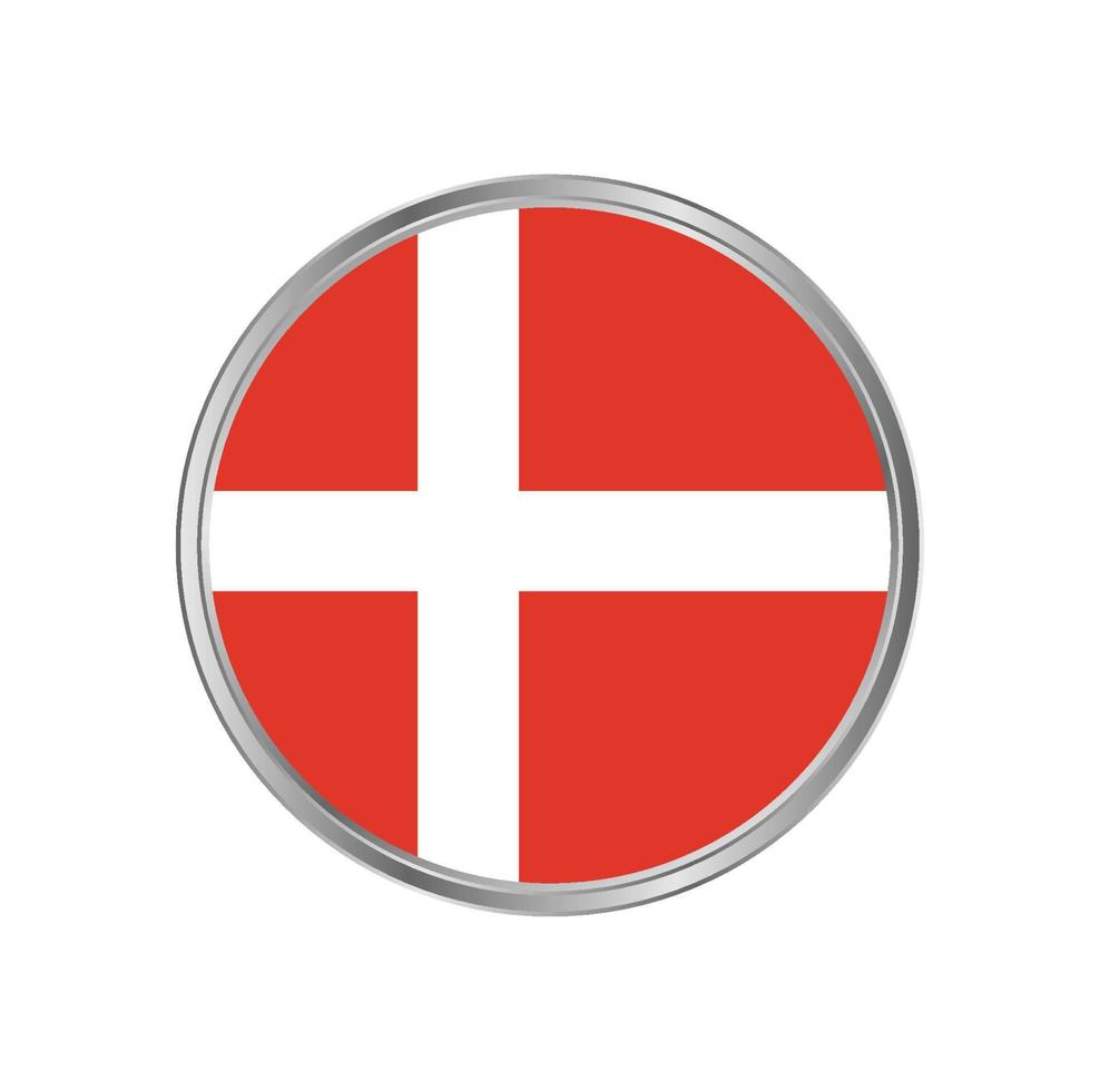 Danmarks flagga med cirkelram vektor
