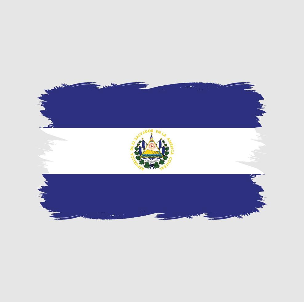 el salvador flagga med akvarell pensel vektor