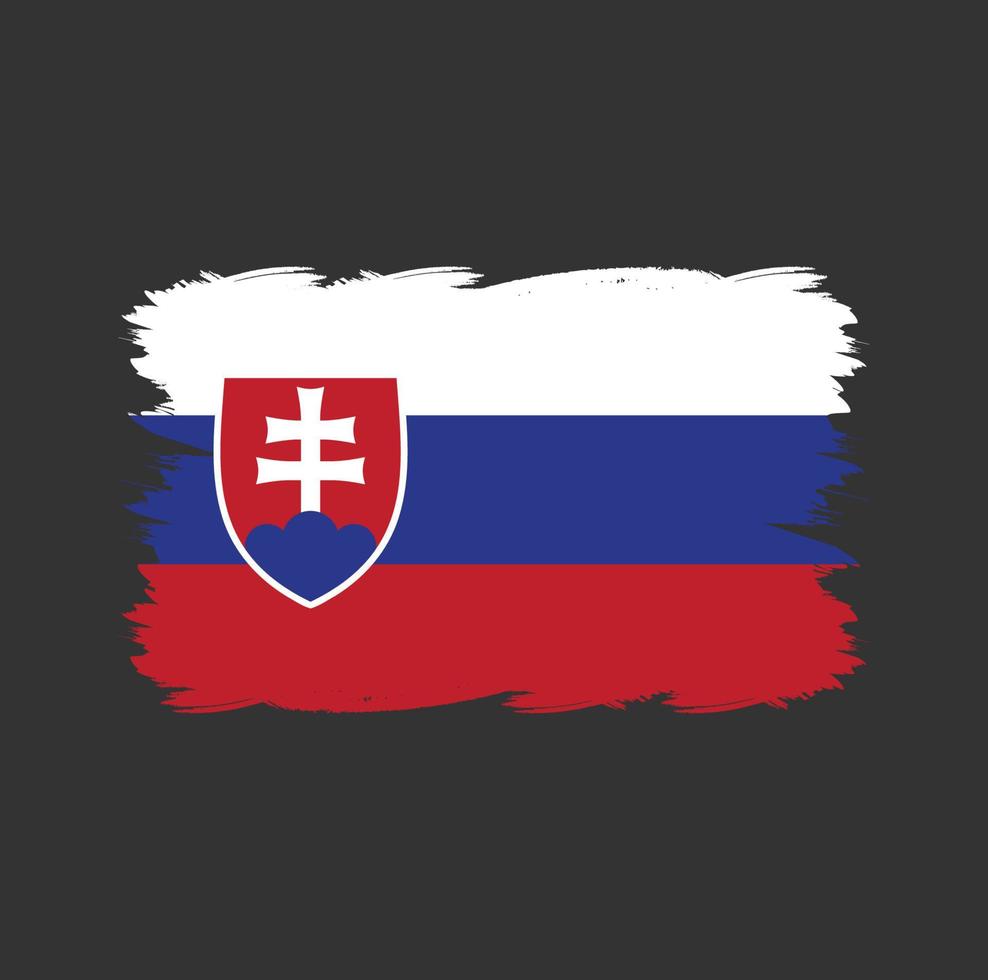 Slovakien flagga med akvarell pensel vektor