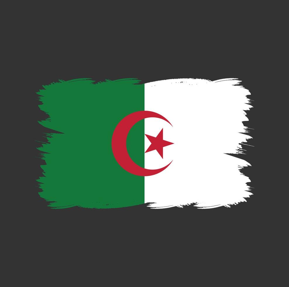 Algeriets flagga med akvarellpensel vektor