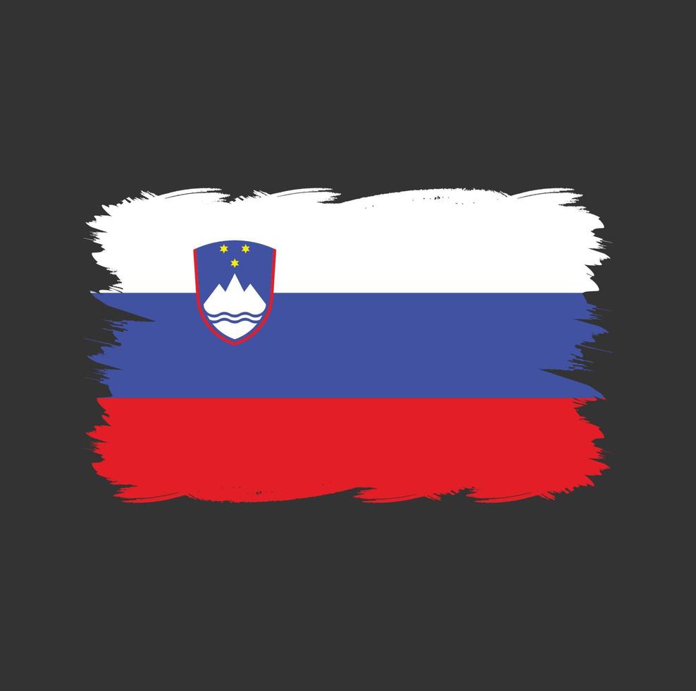 Slowenien-Flagge mit Aquarellpinsel vektor