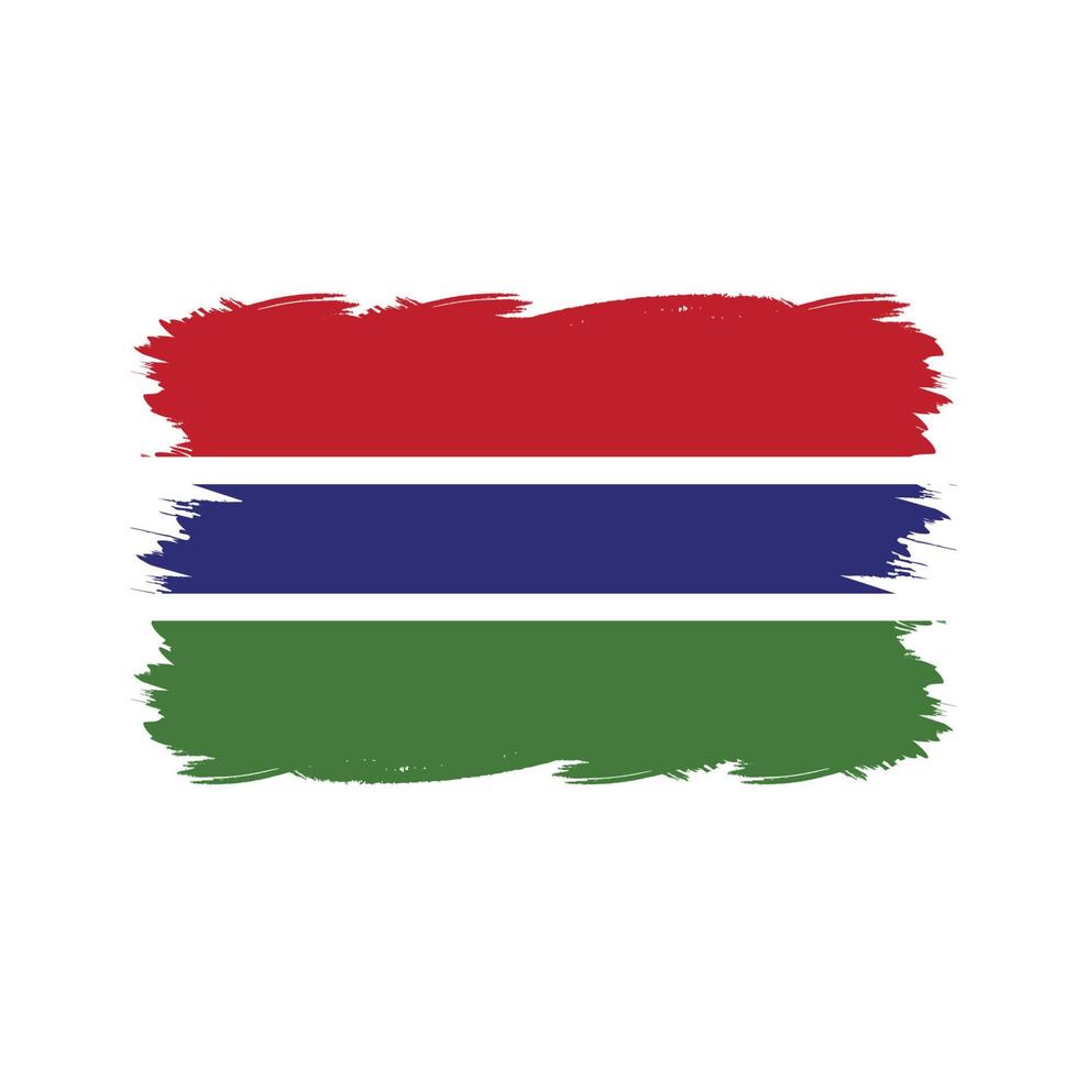 Gambia-Flagge mit Aquarellpinsel vektor