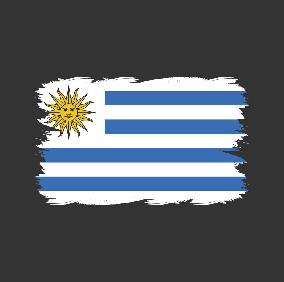 uruguay-flagge mit aquarellpinsel vektor