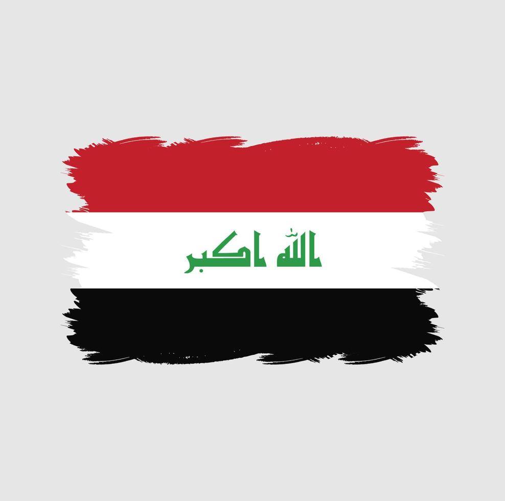 Irak flagga med akvarell pensel vektor