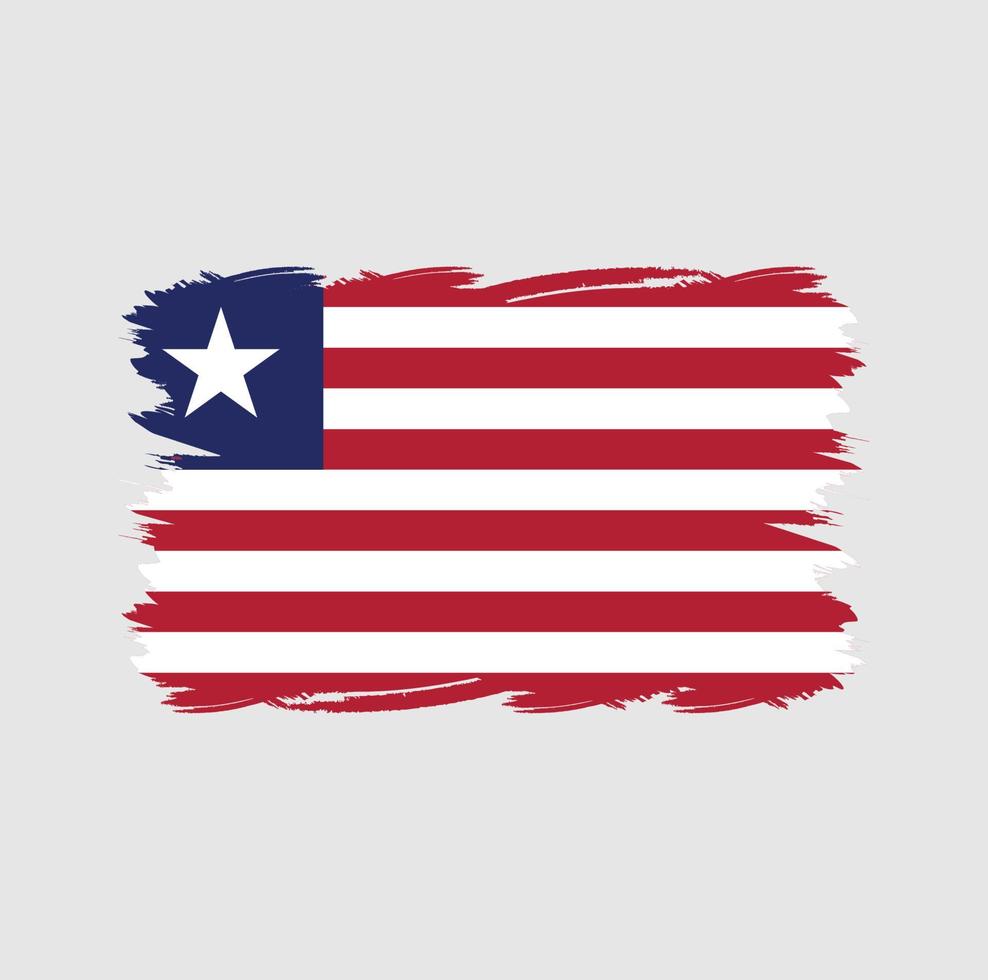 liberia flagge mit aquarellpinsel vektor