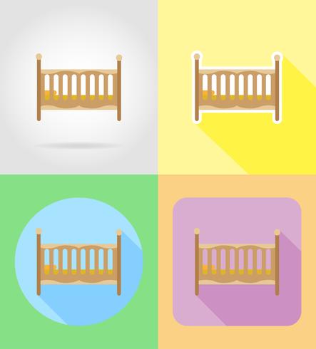 Flache Ikonen der Babyspielwaren und des Zubehörs vector Illustration