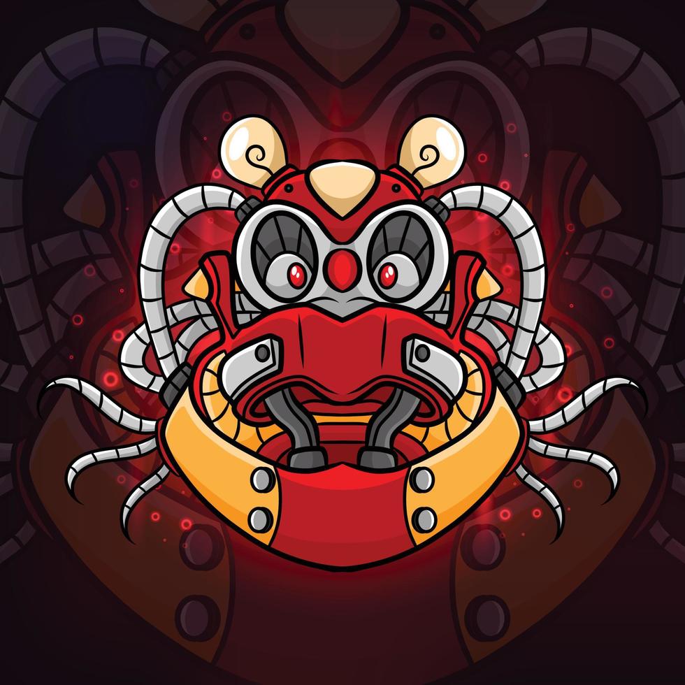 monster steam punk för esport maskot design vektor