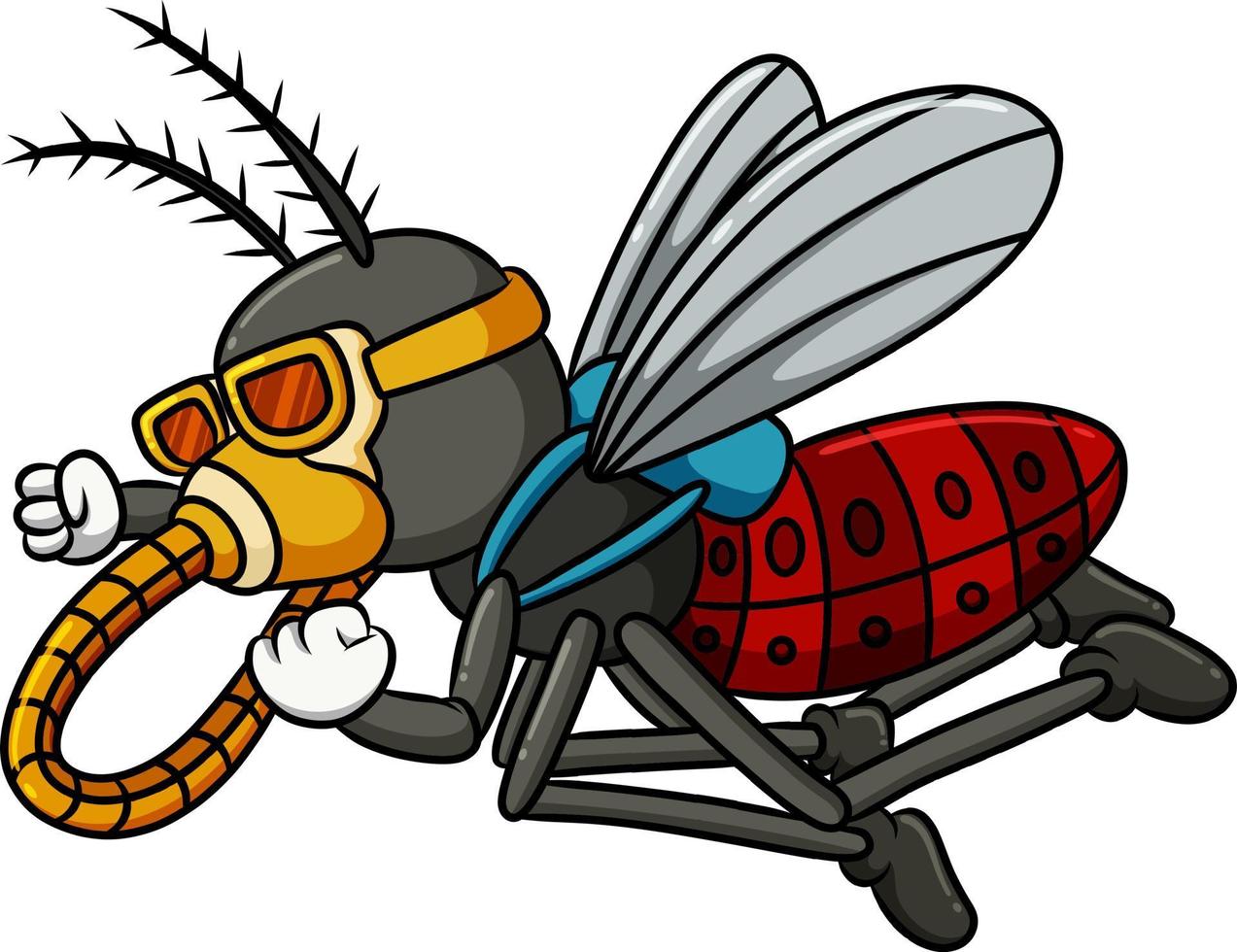 die Mücke fliegt und verbraucht den Sauerstoff vektor