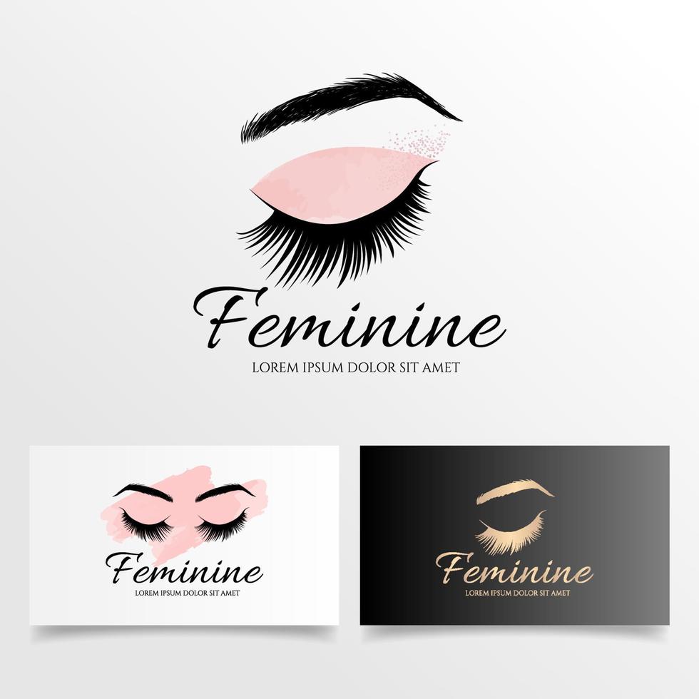 Wimpern elegantes Logo editierbare Vorlage vektor