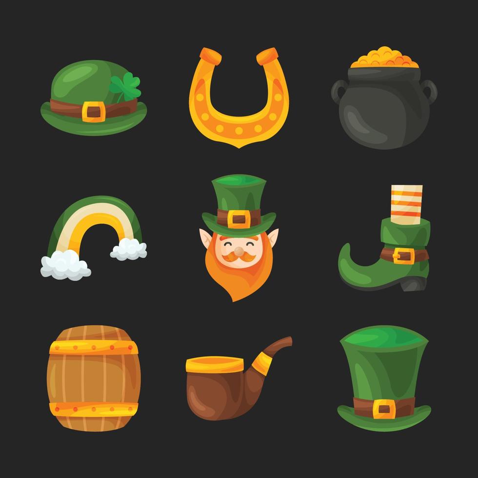 Kobold St. Patrick's Day Icon-Sammlung vektor