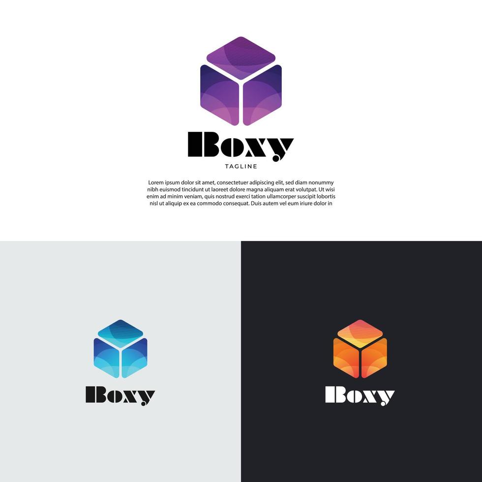 abstrakte einfache Würfelbox-Logo-Design-Vorlage vektor