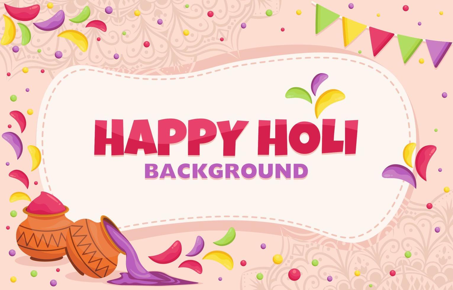 bunt von glücklichem Holi-Festival-Hintergrund kostenloser Vektor