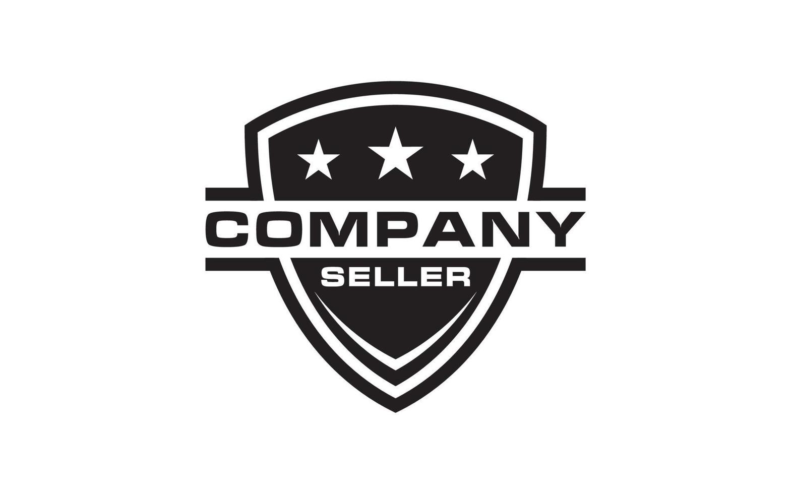 Schild mit Bewertungssternen für minimalistisches vertrauenswürdiges Verkäuferstempel-Symbol-Logo-Design vektor