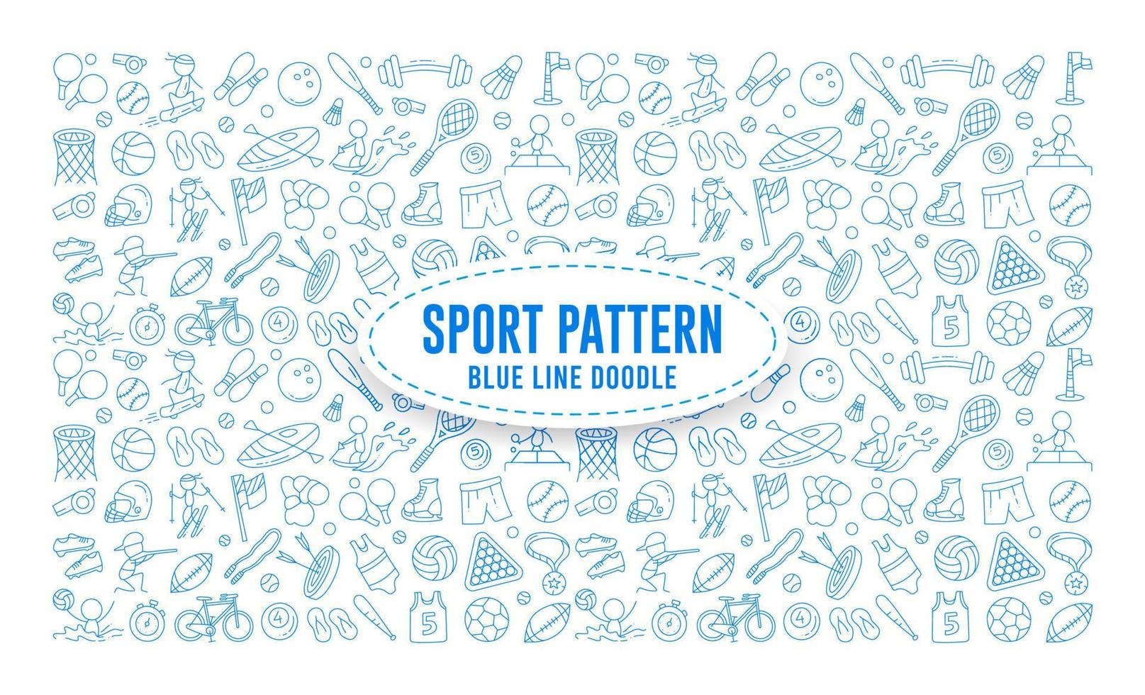 Sport-Doodle-Element, Sport-Muster-Doodle, Hand-Draw-Doodle-Sport, Sport-Icon-Set-Umriss vektor