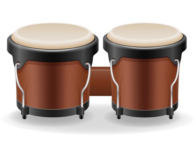 Vektorinstrumente der Musikinstrumente der Bongo-Trommeln auf Lager vektor