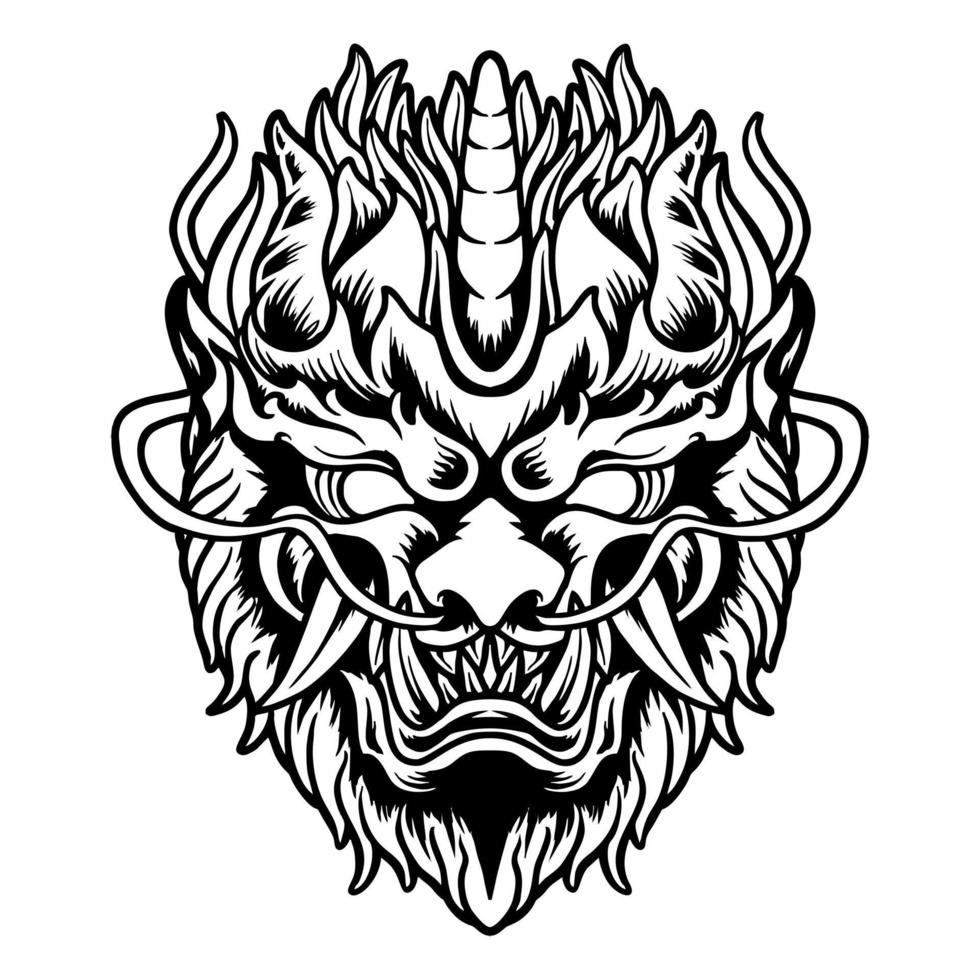 japanische fujin raijin kopfvektorillustration vektor