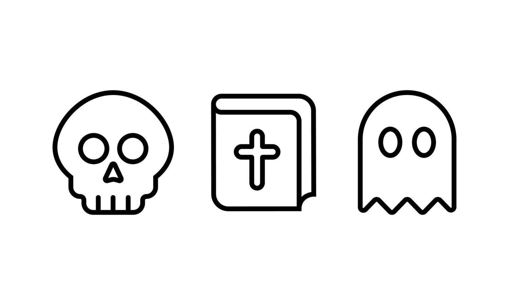 bearbeitbares Icon-Set für Halloween-Event vektor