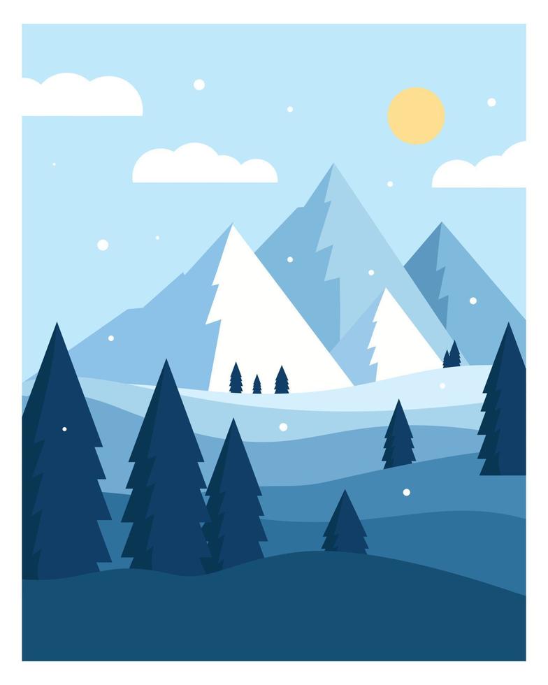 Vektor-Illustration der schneebedeckten Berge vektor
