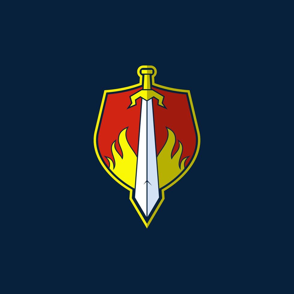 Schwert-Logo-Vektor-Vorlagen isoliert auf weißem Hintergrund vektor