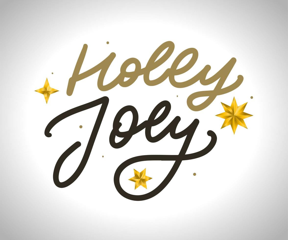 Holly Jolly - einzigartiges handgezeichnetes Typografieplakat. Vektorgrafiken. perfektes Design für Poster, Flyer und Banner. Weihnachtsdesign. vektor