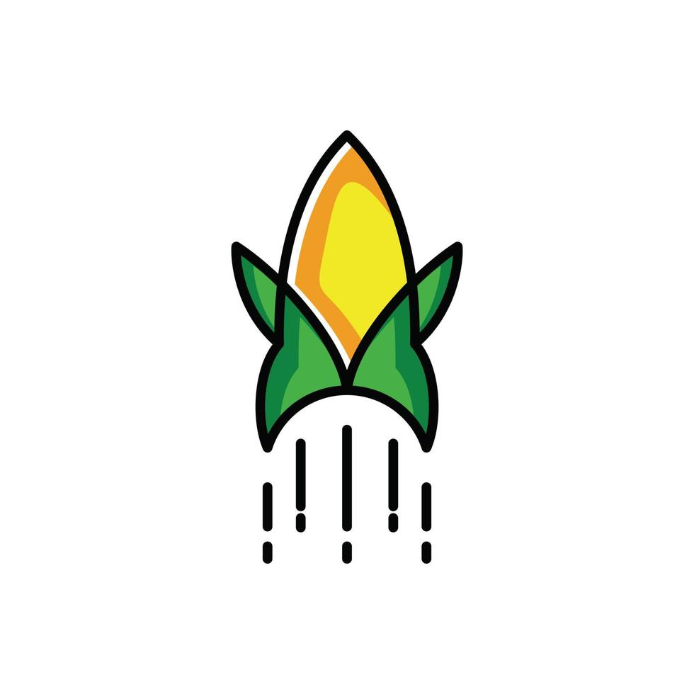 Doppelbedeutung Logo-Design-Kombination aus Rakete und Banane vektor