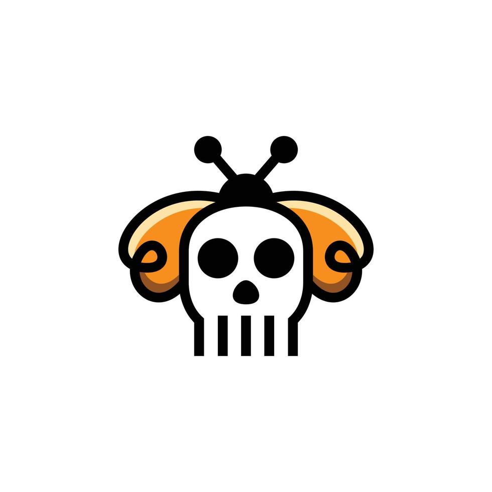 einfaches Maskottchen-Vektor-Logo-Design-Form-Bienen-Schädel vektor