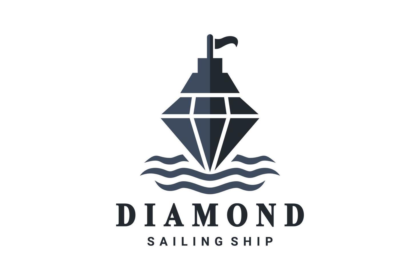enkel vektor logo design form segelfartyg och diamanter med stil platt minimalistisk