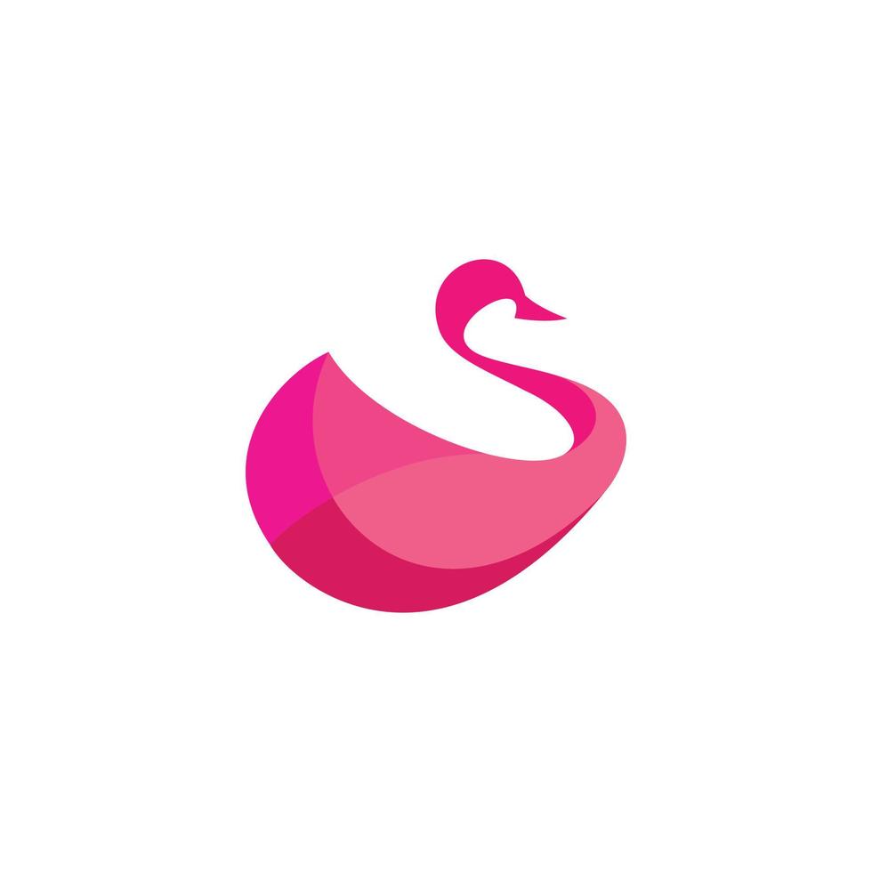 svan rosa i vit bakgrund, vektor mall logotypdesign
