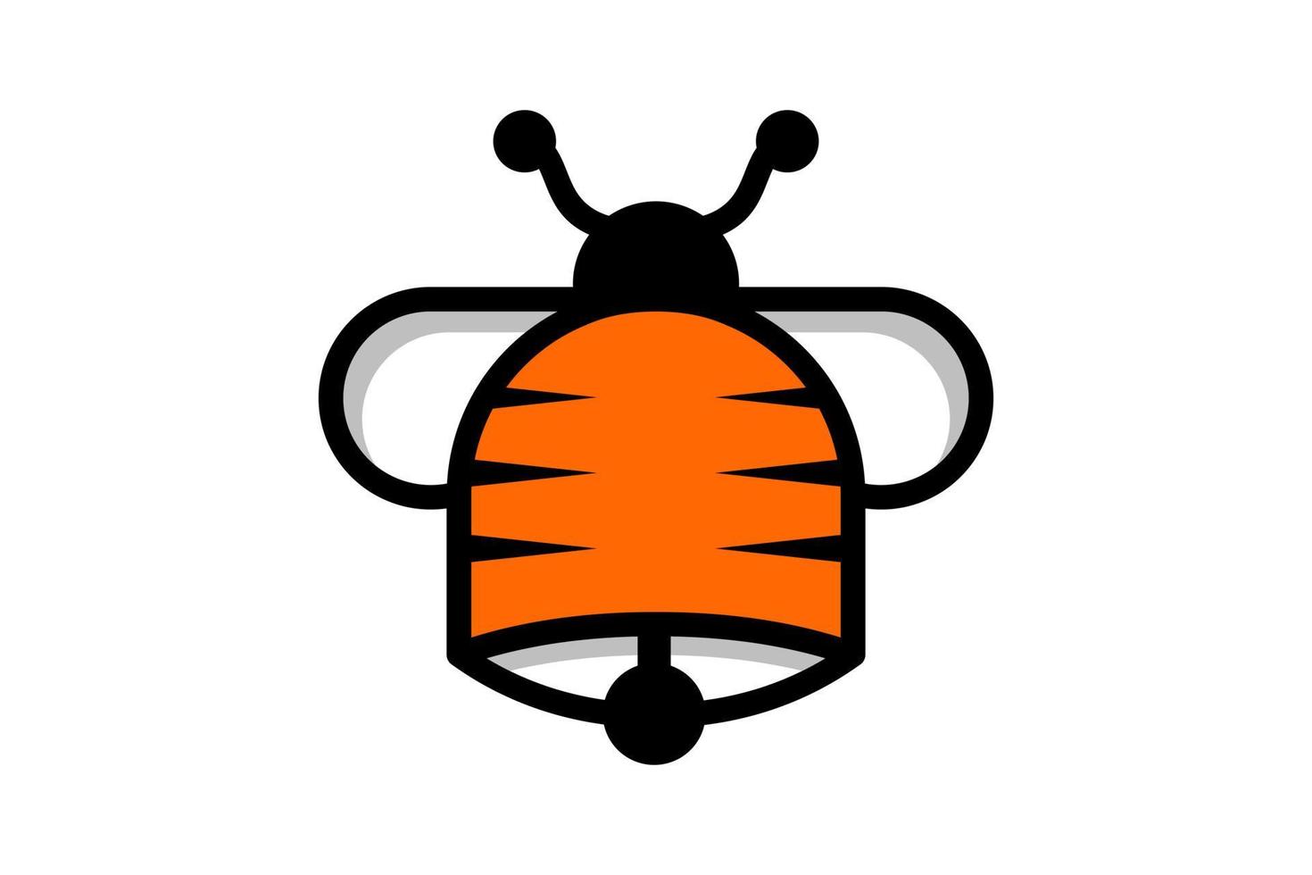 Doppelbedeutungslogo-Design-Kombination aus Biene und Glocke vektor