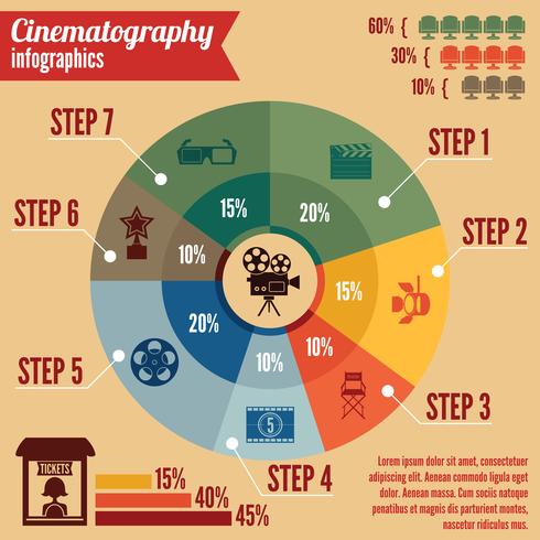 Biograf underhållningsföretag infographics vektor