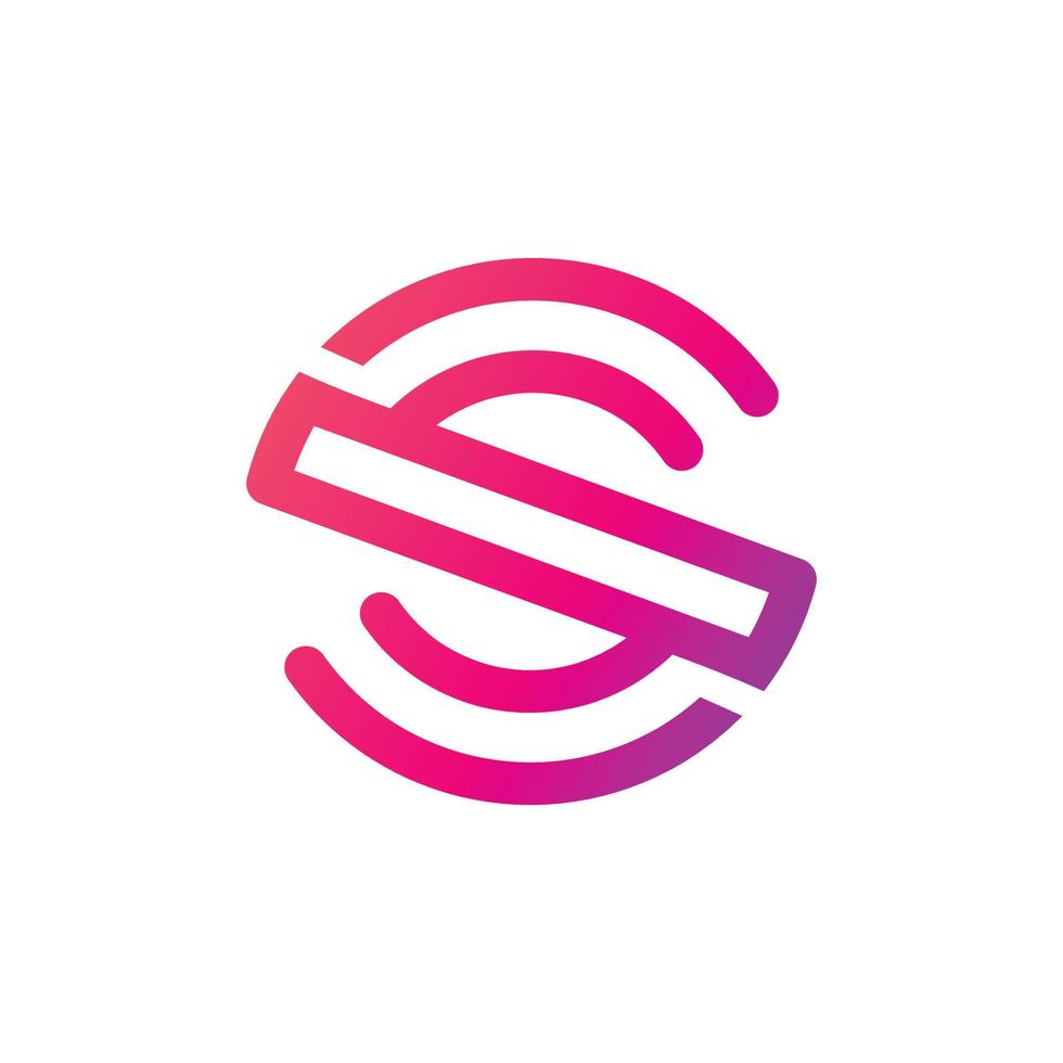 logotyp design vektor första bokstaven s med linjekonst stil