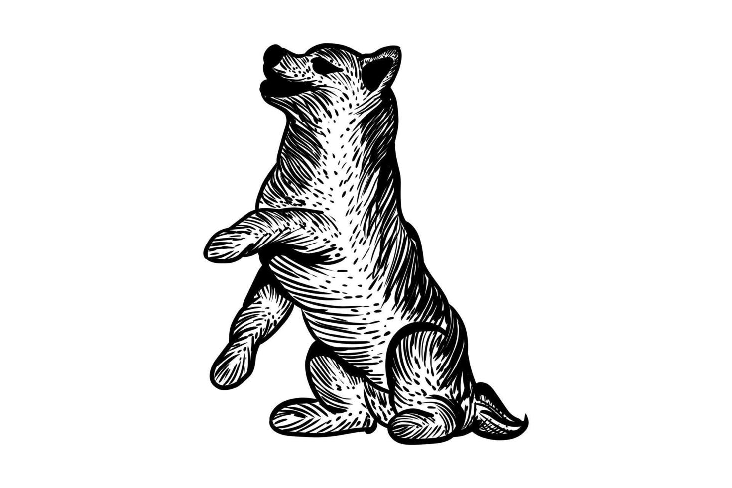 Vektor-Design Hund Hand in Farbe schwarz mit weißem Hintergrund gezeichnet vektor