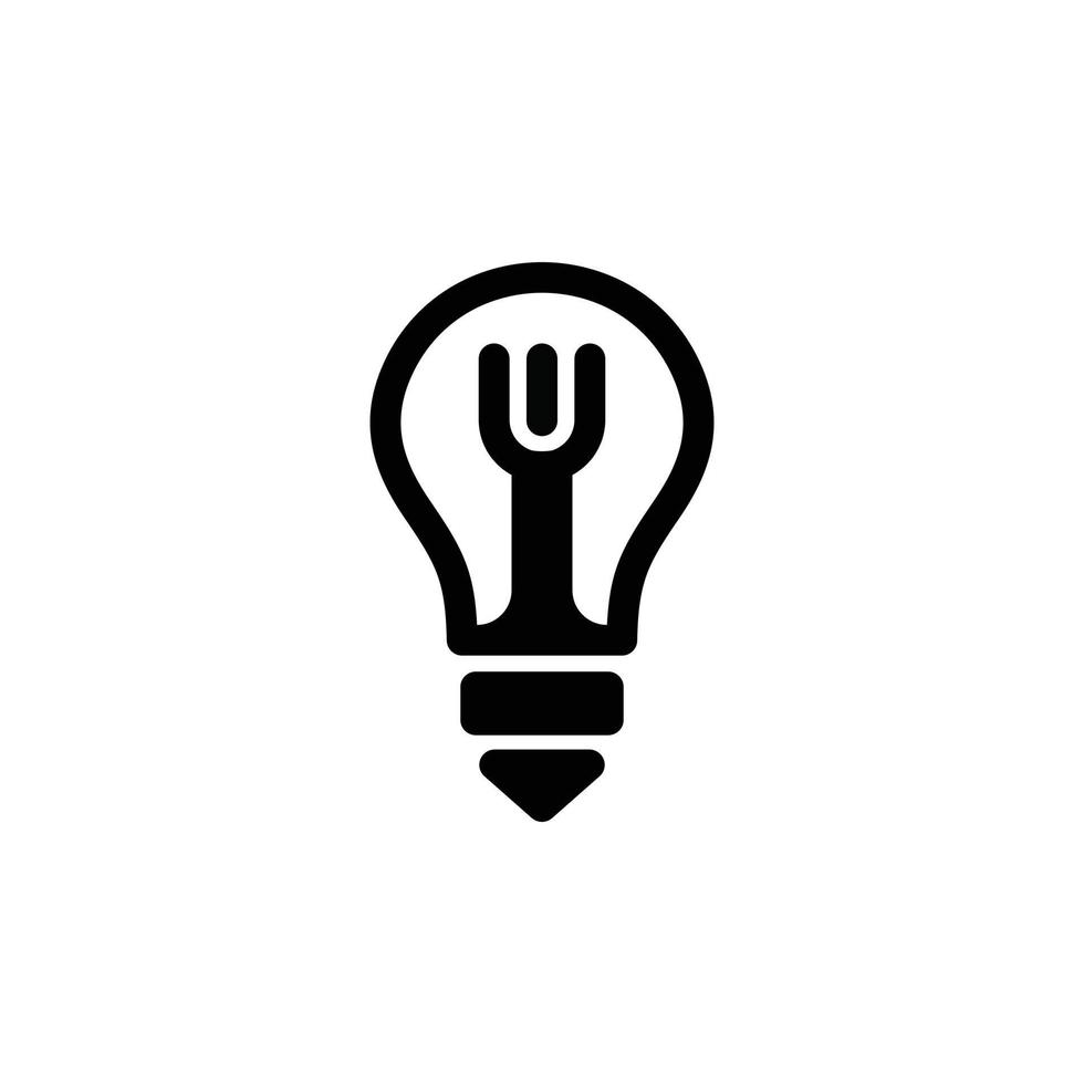 Kombination aus Lampe und Löffel im Hintergrund weiß, Vektorvorlage Logo-Design editierbar vektor