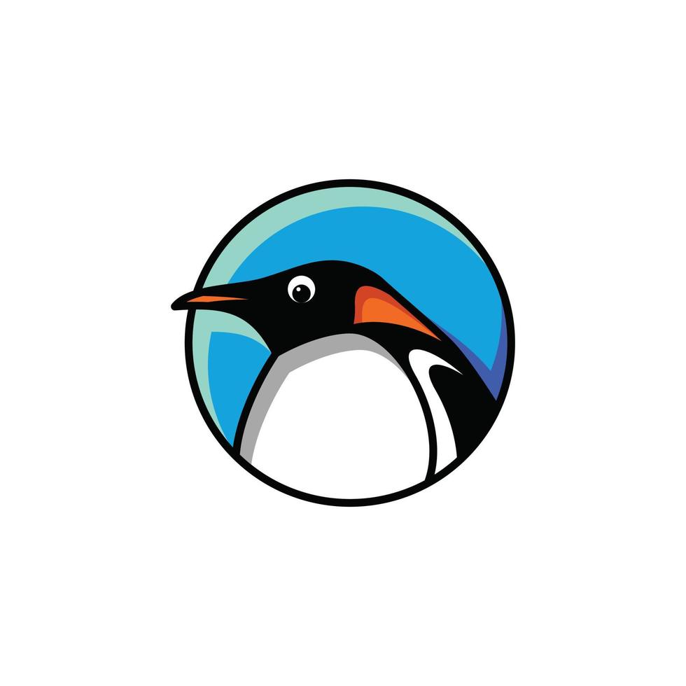 einfaches Maskottchen-Vektor-Logo-Design von Pinguin vektor