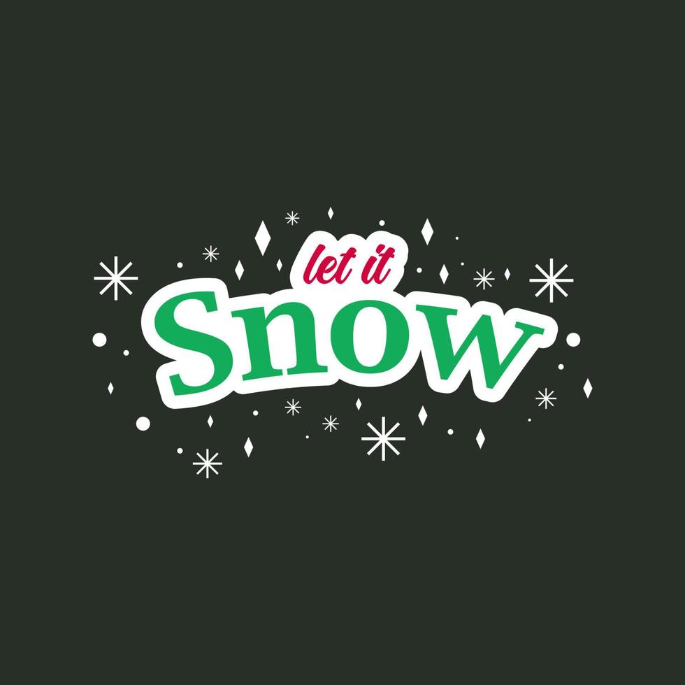 låt det snöa ord juldesign vektor